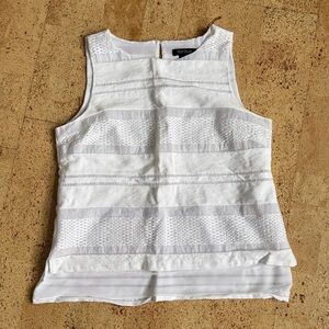 White House Black Market Elegant White Linen Blouse